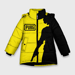 Куртка зимняя для девочки PUBG: Yellow Shadow, цвет: 3D-черный