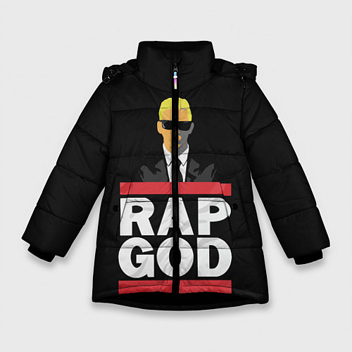 Зимняя куртка для девочки Rap God Eminem / 3D-Черный – фото 1