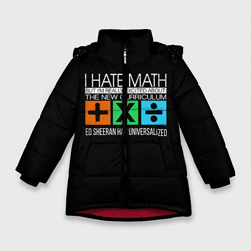 Зимняя куртка для девочки Ed Sheeran: I hate math / 3D-Красный – фото 1