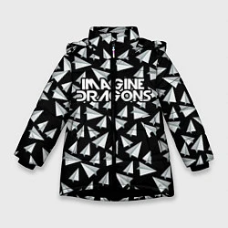 Куртка зимняя для девочки Imagine Dragons: Paper airplanes, цвет: 3D-черный
