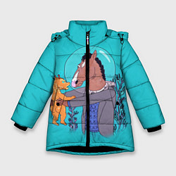 Куртка зимняя для девочки BoJack, цвет: 3D-черный