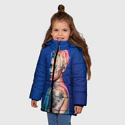 Куртка зимняя для девочки Джастин Бибер, цвет: 3D-черный — фото 2