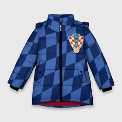 Куртка зимняя для девочки Сборная Хорватии, цвет: 3D-красный