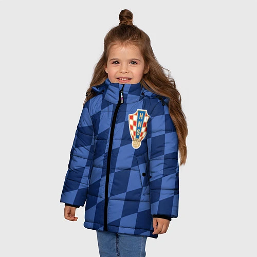 Зимняя куртка для девочки Сборная Хорватии / 3D-Красный – фото 3