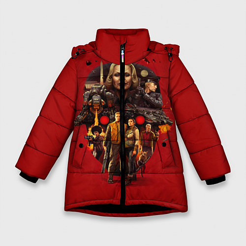 Зимняя куртка для девочки Wolfenstein Planet / 3D-Черный – фото 1