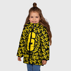 Куртка зимняя для девочки Rainbow Six: Champion Yellow, цвет: 3D-черный — фото 2