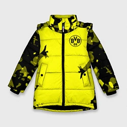 Куртка зимняя для девочки FC Borussia Dortmund: Yellow Original, цвет: 3D-черный