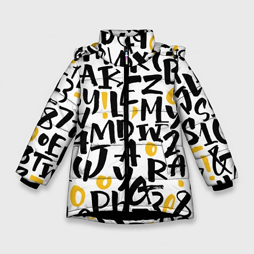 Зимняя куртка для девочки Letters bombing / 3D-Черный – фото 1