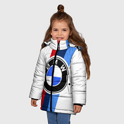 Куртка зимняя для девочки BMW M: White Sport, цвет: 3D-светло-серый — фото 2