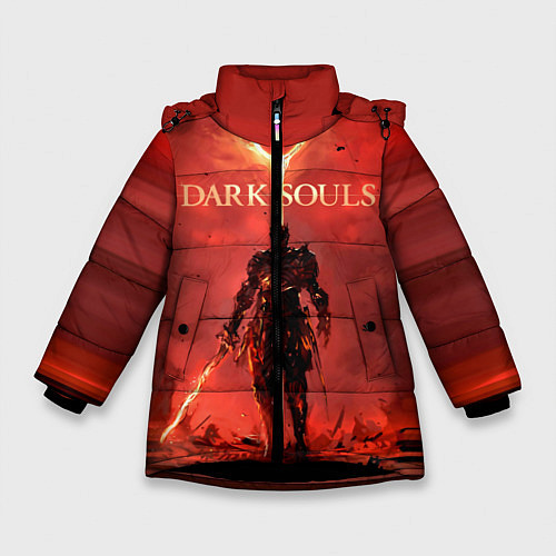 Зимняя куртка для девочки Dark Souls: Red Sunrise / 3D-Черный – фото 1