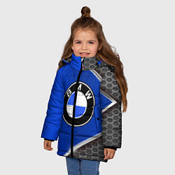 Куртка зимняя для девочки BMW: Blue Metallic, цвет: 3D-черный — фото 2