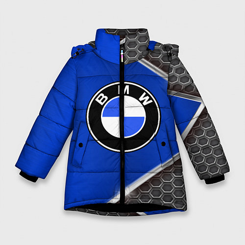 Зимняя куртка для девочки BMW: Blue Metallic / 3D-Черный – фото 1
