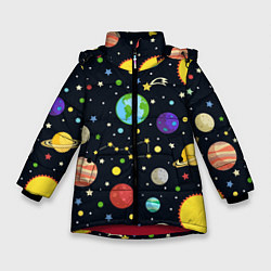 Зимняя куртка для девочки Солнечная система