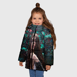 Куртка зимняя для девочки Dua Lipa: Floral, цвет: 3D-черный — фото 2