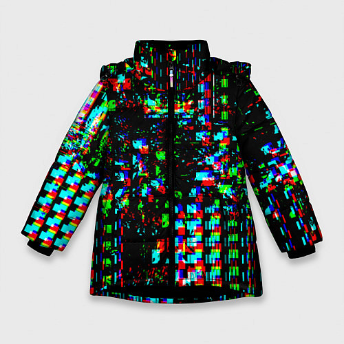 Зимняя куртка для девочки Optical Glitch / 3D-Черный – фото 1