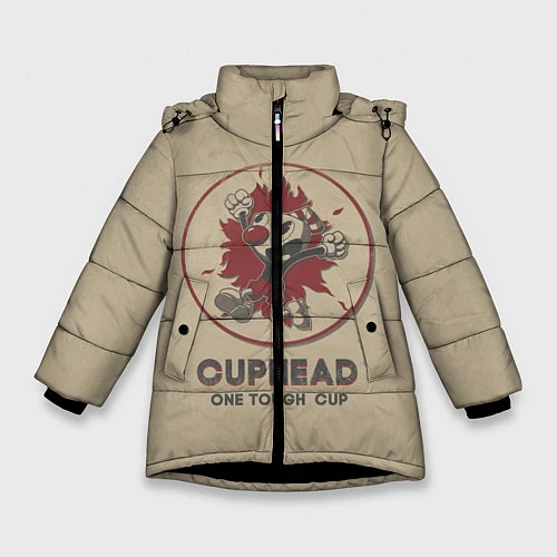 Зимняя куртка для девочки Cuphead: One Touch Cup / 3D-Черный – фото 1