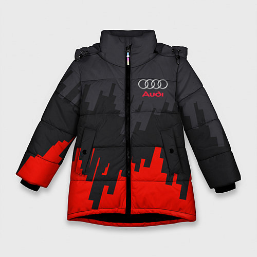 Зимняя куртка для девочки Audi: Tricolor / 3D-Черный – фото 1
