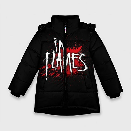 Зимняя куртка для девочки In Flames / 3D-Черный – фото 1