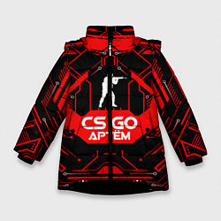 Куртка зимняя для девочки CS:GO - Артём, цвет: 3D-черный