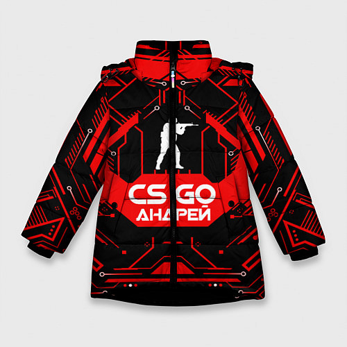 Зимняя куртка для девочки CS:GO Андрей / 3D-Черный – фото 1