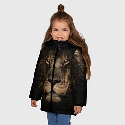 Куртка зимняя для девочки Львиный взгляд, цвет: 3D-черный — фото 2