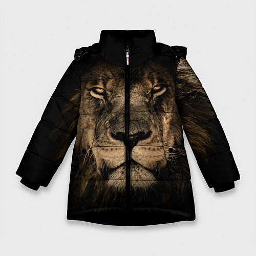 Зимняя куртка для девочки Львиный взгляд / 3D-Черный – фото 1