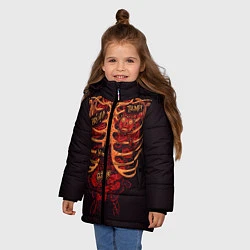 Куртка зимняя для девочки Человеческий скелет, цвет: 3D-черный — фото 2