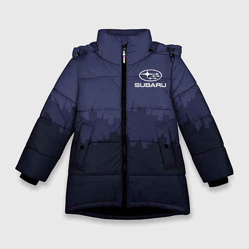 Зимняя куртка для девочки Subaru: Night City / 3D-Черный – фото 1