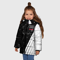 Куртка зимняя для девочки Audi: Black Poly, цвет: 3D-красный — фото 2