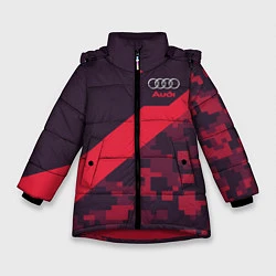 Куртка зимняя для девочки Audi: Red Pixel, цвет: 3D-красный