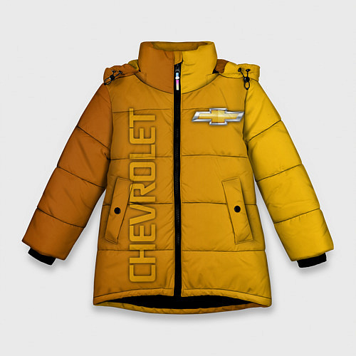 Зимняя куртка для девочки Chevrolet желтый градиент / 3D-Черный – фото 1