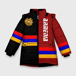 Куртка зимняя для девочки Armenia, цвет: 3D-черный