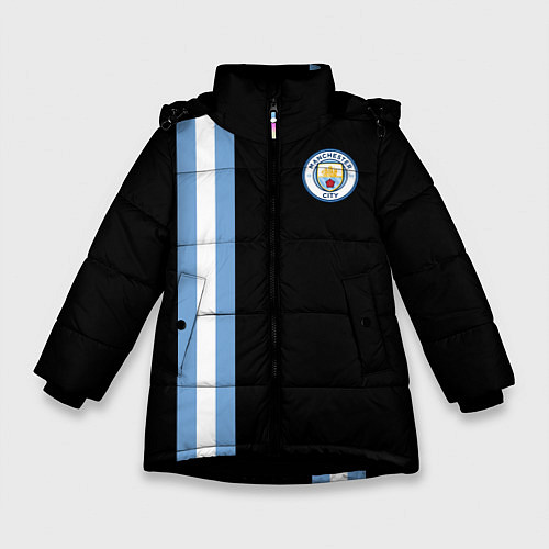 Зимняя куртка для девочки Манчестер Сити / 3D-Черный – фото 1