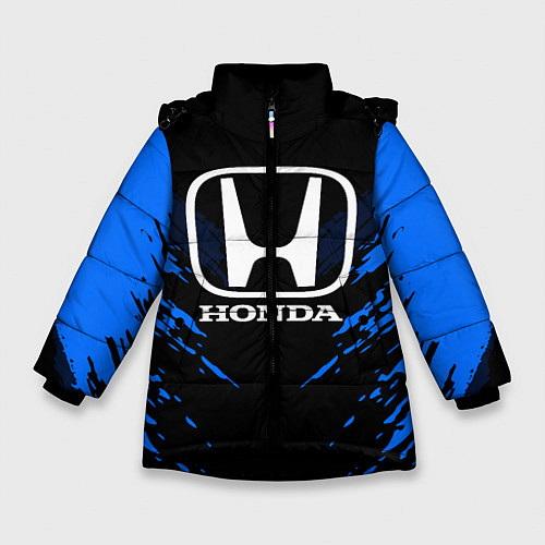 Зимняя куртка для девочки Honda: Blue Anger / 3D-Черный – фото 1