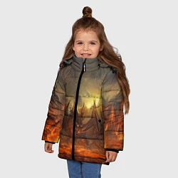 Куртка зимняя для девочки Linage II: Fire Dragon, цвет: 3D-черный — фото 2