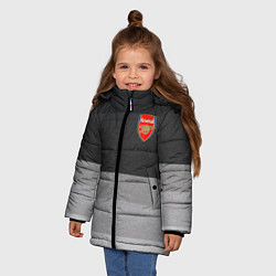Куртка зимняя для девочки ФК Арсенал: Серый стиль, цвет: 3D-красный — фото 2