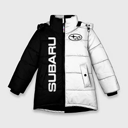Куртка зимняя для девочки Subaru B&W, цвет: 3D-черный