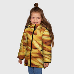 Куртка зимняя для девочки Картофель фри, цвет: 3D-черный — фото 2