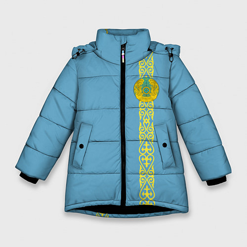 Зимняя куртка для девочки I Love Kazakhstan / 3D-Черный – фото 1