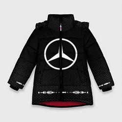 Куртка зимняя для девочки Mercedes: Black Abstract, цвет: 3D-красный