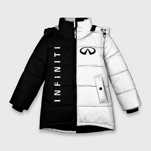 Зимняя куртка для девочки Infiniti: Black & White / 3D-Черный – фото 1