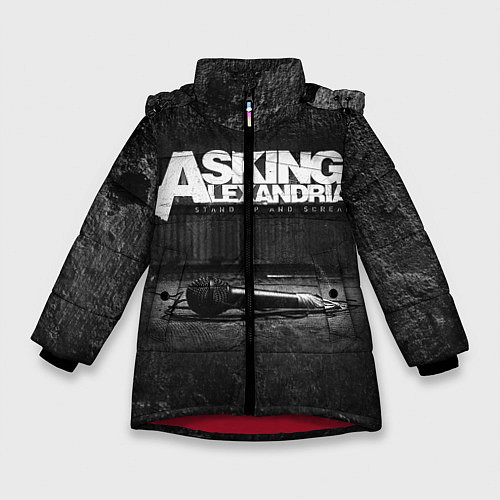 Зимняя куртка для девочки Asking Alexandria: Black Micro / 3D-Красный – фото 1