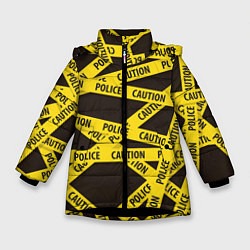 Куртка зимняя для девочки Police Caution, цвет: 3D-черный