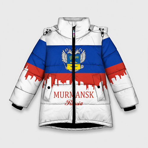 Зимняя куртка для девочки Murmansk: Russia / 3D-Черный – фото 1