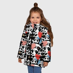 Куртка зимняя для девочки Funny Pandas, цвет: 3D-черный — фото 2