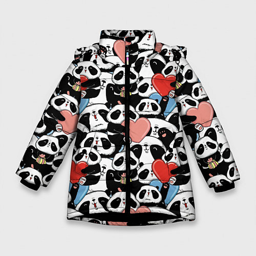 Зимняя куртка для девочки Funny Pandas / 3D-Черный – фото 1