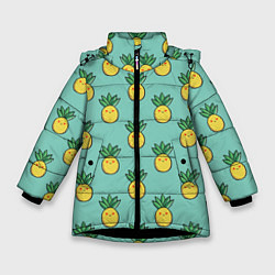 Зимняя куртка для девочки Веселые ананасы