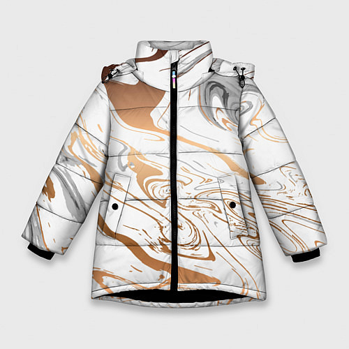 Зимняя куртка для девочки Золотой акрил / 3D-Черный – фото 1