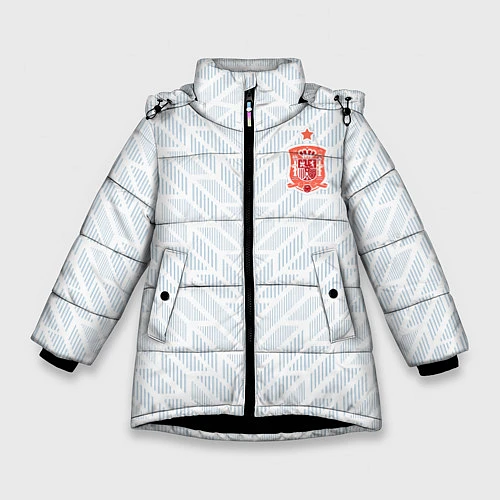 Зимняя куртка для девочки Сборная Испании: Гостевая ЧМ-2018 / 3D-Черный – фото 1