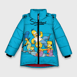 Куртка зимняя для девочки Семейка Симпсонов, цвет: 3D-красный